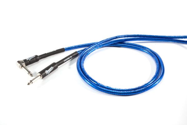 CABLE DE INSTRUMENTO Cable de instrumento Proel Brave BRV120LU3TB. Conectores jack - jack acodado. Cable de PVC flexibletransparente azul