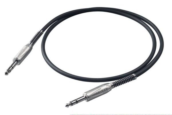 CABLE BALANCEADO Cable Proel BULK140LU1. Cable de instrumento balanceado profesional jack estéreo - jack estéreo. 1m