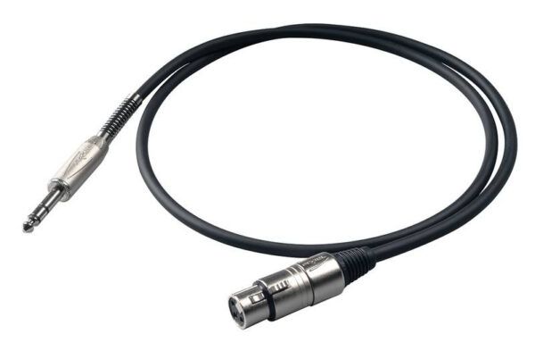 CABLE BALANCEADO Cable Proel BULK210LU2. Cable profesional montadocon Jack estéreo PROEL 6.3 mm - XLR3FVPRO