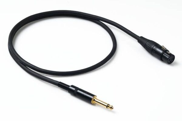 CABLE JACK-XLR Cable Proel CHL200LU1. Cable de micrófono profesional con conectores metálicos YongShen negros con pin dorado jack mono - XLR hembra 1m