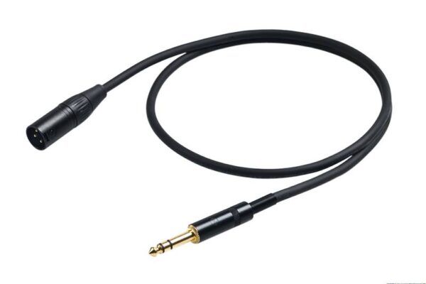CABLE BALANCEADO Cable Proel CHL230LU3 . Cable de micrófono balanceado profesional con conectores metálicos YongShennegros con pin dorado jack estéreo - XLR macho 3m