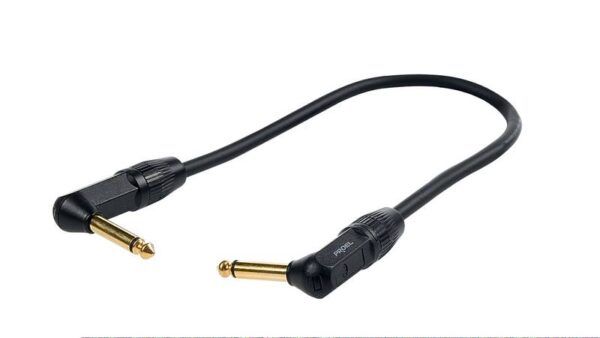 CABLE DE INSTRUMENTO Cable Proel CHLP115LU015. Cable instrumento profesional con conectores metálicos YongShen negros con pin dorado jack acodado mono - jack acodado mono0