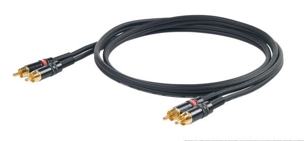 CABLE DE AUDIO RCA Cable Proel CHLP250LU15. Cable profesional con conectores dorados YONSHENG. 2 x RCA - 2 x RCA. Longitud: 1