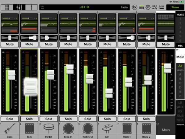 incluida la capacidad de recuperar digitalmente todos y cada uno de los ajustes para una configuración increíblemente rápida. Toma el mando de tu mezcla en vivo con el Mackie DL16S.