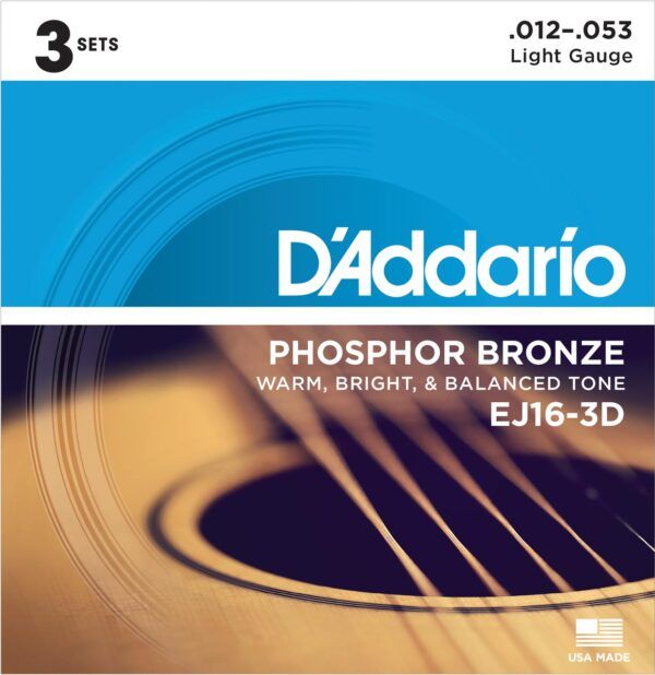 brillantez y buen equilibrado del tono acústico. Son las cuerdas de guitarra acústica más populares de D'Addario.