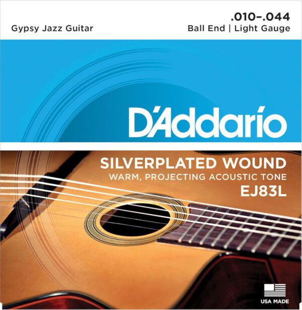 JUEGO CUERDAS PARA GUITARRA ACUSTICA Juego de cuerdas guitarra acústica D'Addario EJ83L Gypsy Jazz Ball End Light [10-44] (010