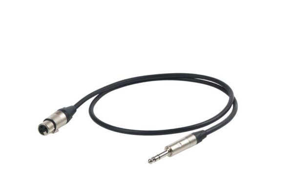 CABLE BALANCEADO Cable Proel ESO245LU1. Cable micrófono profesional con conectores Neutrik XLR hembra - jack estéreo1m