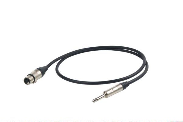 CABLE JACK-XLR Cable Proel ESO250LU1. Cable micrófono profesional con conectores Neutrik XLR hembra - jack mono 1m