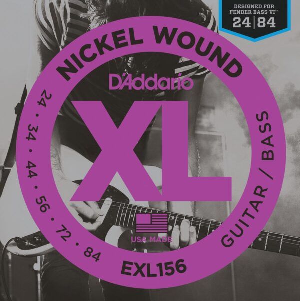 JUEGO CUERDAS PARA GUITARRA ELECTRICA Juegos de cuerdas de guitarra/bajo  (Tipo Fender Bass VI) Nickel Wound (024 - 034 - 044 - 056 - 072- 084). Las cuerdas D'Addario XL para Guitarra Eléctricas han sido reconocidas mundialmente como ''La Opción del Guitarrista'' entre los guitarristasde todos los géneros y estilos. Las cuerdas XL seenrollan con gran precisión con acero recubierto de níquel sobre un núcleo en forma hexagonal