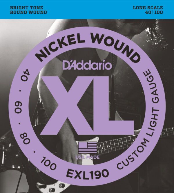 (045-060-080-107). Losjuegos para bajo eléctrico D'Addario Balanced Tension XL se componen de combinaciones de calibres de cuerdas optimizadas matemáticamente