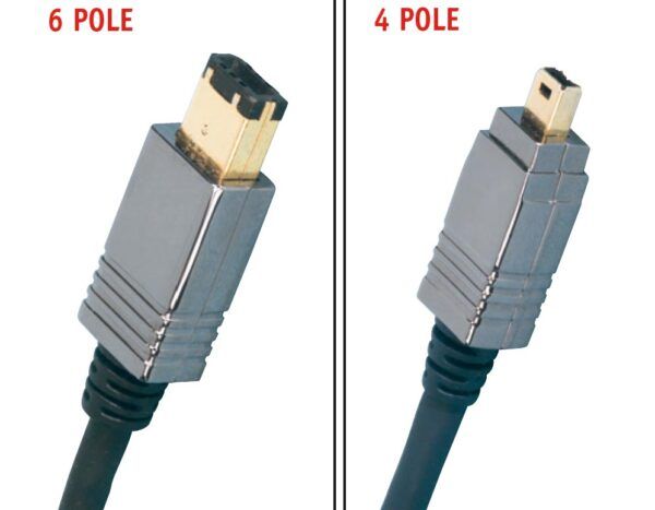 CABLE FIREWIRE Cable Firewire IEE1394. Conectores de 6 y 4 contactos. Longitud 1.8m . Color negro.