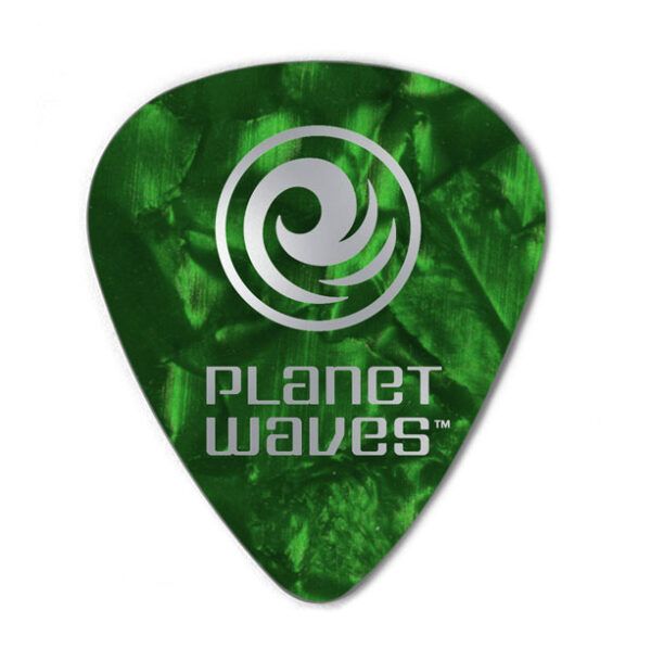 PÚA ESTÁNDAR Caja de 10 púas Planet Waves Green Pearl Celluloid medium
