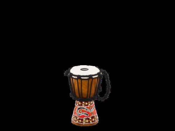 DJEMBE 'Djembé de madera 4 1/2''. Equipado con cabezas de cabra seleccionadas a mano y cuerdas de afinación de nylon para proporcionar un sonido óptimo. Los impresionantes djembes de la serie Headliner de Meinl destacan por su arte gráfico tradicional y exótico. Todo es hecho a mano en un trabajo minucioso y adaptado a las alta exigencias de calidad de Meinl.  Características Principales:Tallado de una pieza sólida de caoba cultivada en plantación Parche de piel de cabraAcabado pitón'