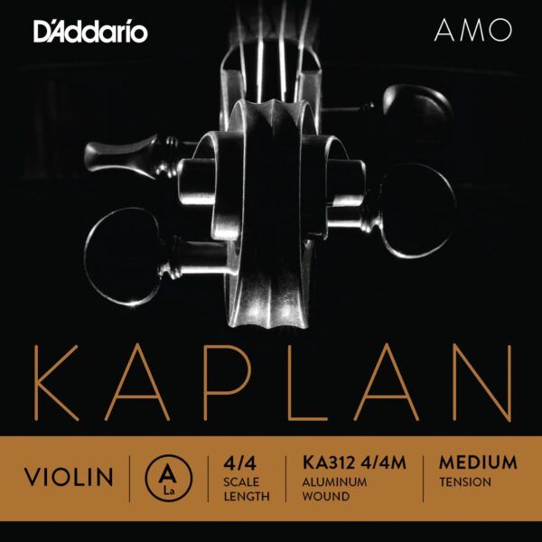 CUERDA SUELTA PARA VIOLIN Cuerda para violín D'Addario Kaplan Amo KA312 4/4Medium La (A) con entorchado de aluminio. Kaplan Amo ofrece calidez