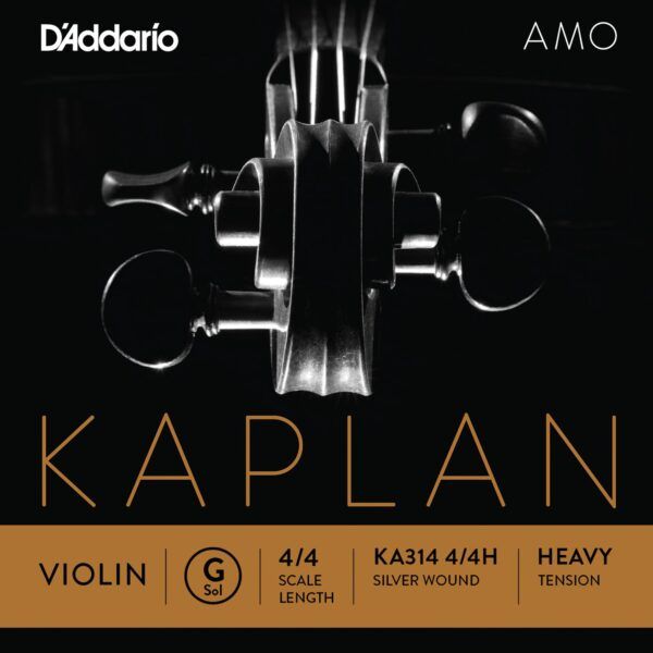 CUERDA SUELTA PARA VIOLIN Cuerda para violín D'Addario Kaplan Amo KA314 4/4Heavy Sol (G) con entorchado plateado. Kaplan Amoofrece calidez