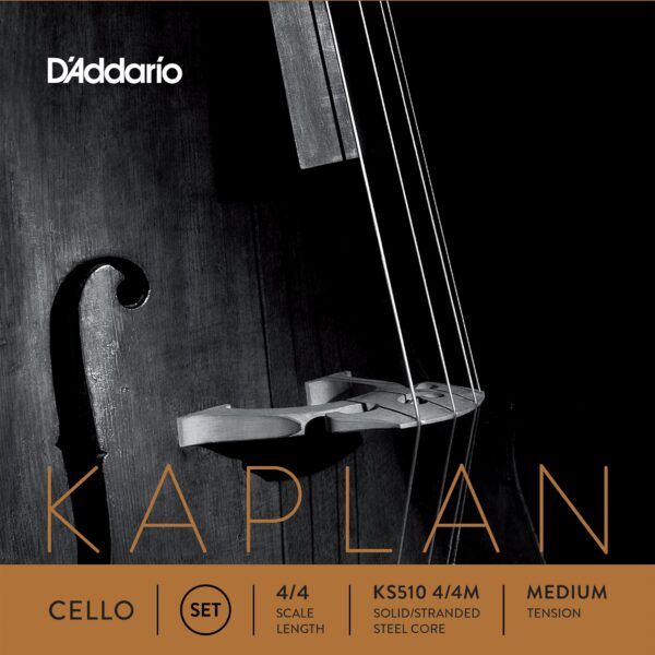 juego 4/4 tensión media. Las cuerdas A y D de Kaplan Solutions para Cello produce un tono lleno