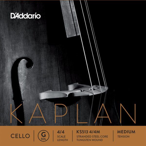 juego 4/4 tensión media. Las cuerdas A y D de Kaplan Solutions para Cello produce un tono lleno