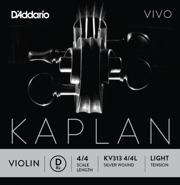 CUERDA SUELTA PARA VIOLIN Cuerda para violín Kaplan Vivo KV313 4/4 Light Re(D) con entorchado platedo. Kaplan Vivo entrega brillantez