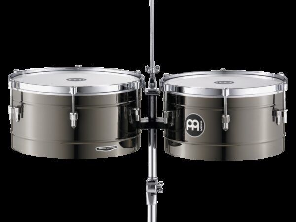 TIMBA 'Timbales 14'' & 15'' Black Nickel. La serie Marathon ofrece instrumentos profesionales a un precio accesible. Perfectos para el percusionista profesional o bien como parte de un set de batería. Los cascos son de acero niquelad acabado en negro.Características Principales:Parches sintéticosIncluye soporte regulableIncluye llave de afinaciónAcabado acero niquelado'