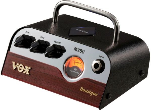 AMPLIFICADOR CABEZAL PARA GUITARRA Minicabezal de guitarra. El MV50 Boutique ofrece el sonido de los legendarios amplificadores boutique tan codiciados por los guitarristas profesionales. Cubre la gama sonora desde sonidos cálidos y limpios hasta definidos overdrive