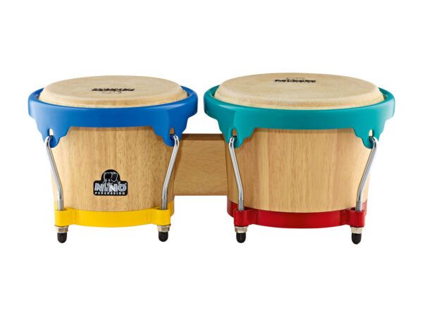 BONGOS Los Bongos de madera NINO ® son un instrumento asequible y de alta calidad con una gran versatilidad en el sonido. ¡A los niños les encanta el diseño de color Arlekin!