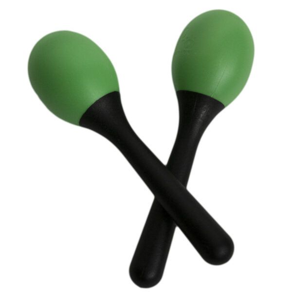 MARACAS Los Maracas huevo NINO® están hechos de un material plástico especial. Tienen un sonido muy claro y pronunciado y son maracas perfectas para los niños. Verdes.