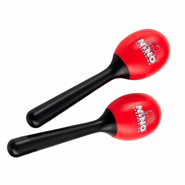 MARACAS Los Maracas huevo NINO® están hechos de un material plástico especial. Tienen un sonido muy claro y pronunciado y son maracas perfectas para los niños. Rojas.