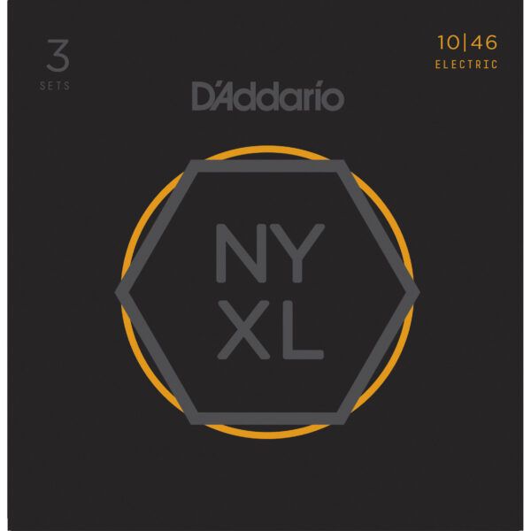 JUEGO CUERDAS PARA GUITARRA ELECTRICA Pack con 3 Juegos de cuerdas guitarra eléctrica DAddario NYXL1046 (010 - 013 - 017 - 026 - 036 - 046). Las cuerdas de guitarra D Addario NYXL se estiran más