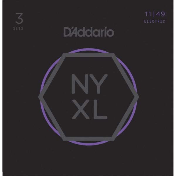 JUEGO CUERDAS PARA GUITARRA ELECTRICA Pack con 3 Juegos de cuerdas guitarra eléctrica DAddario NYXL1149 (011 - 014- 018 - 028 - 038 - 049). Las cuerdas de guitarra D Addario NYXL se estiran más