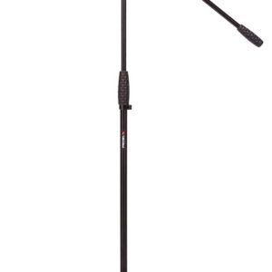 SOPORTE PARA MICROFONO (JIRAFA) Pie de micrófono Proel RSM195BK. Soporte de micrófono profesional con brazo fijo. Con articulación giratoria de acero y base trípode de hierro fundido fundido