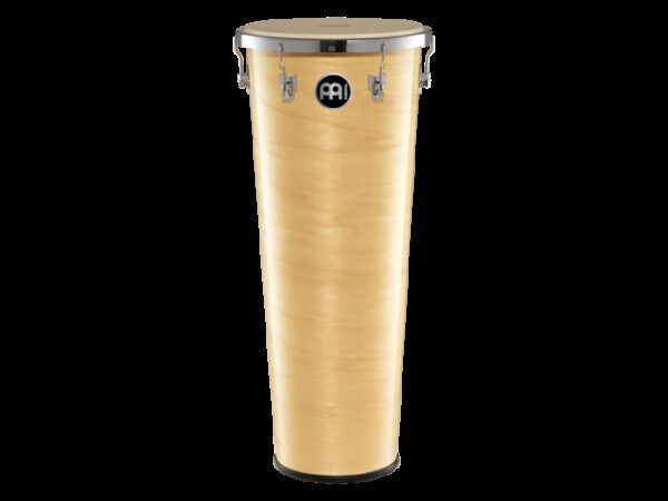 TIMBA 'Timba en madera de 14'' x 35''. Las timbas Meinl están hechas en madera ligera y con un diseño ergonómico que te permitirá tocarlas de manera cómoda. Además monta enganches para que la puedas colgar de la correa adecuada. Características Principales:Casco de seis capas de maderaParche blancoAcabado madera naturalCantidad de tornillos de ajuste: 6'