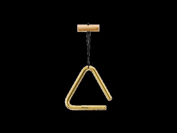 TRIANGULO 'Triángulo de 4''. El Meinl TRI15B es un triángulo de latón puro. Produce un bonito y suave tono de espectro acústico equilibrado.Características Principales:Incluido el soporte de madera con cuerda de nylon y el batidor metálicoColor: doradoTono suave'