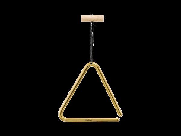 TRIANGULO 'Triángulo de 6''. El Meinl TRI15B es un triángulo de latón puro. Produce un bonito y suave tono de espectro acústico equilibrado.Características Principales:Incluido el soporte de madera con cuerda de nylon y el batidor metálicoColor: doradoTono suave'