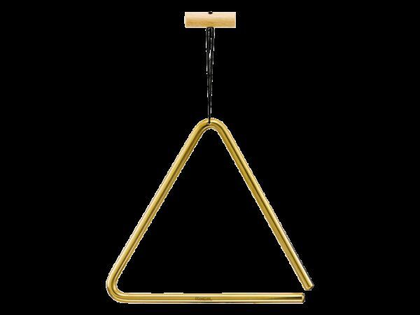 TRIANGULO 'Triángulo de 8''. El Meinl TRI20B es un triángulo de latón puro. Produce un bonito y suave tono de espectro acústico equilibrado.Características Principales:Incluido el soporte de madera con cuerda de nylon y el batidor metálicoColor: doradoTono suave'